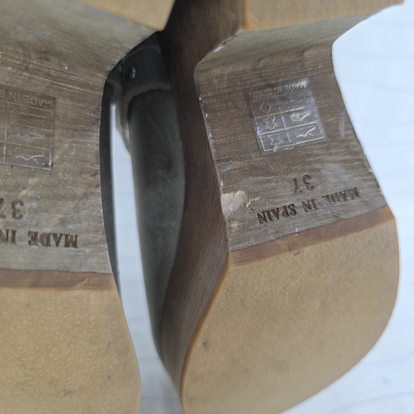 Free People Womens Buena Vista Leather Platform Wedge Strappy Heels Size 37 EU - Picture 14 of 15